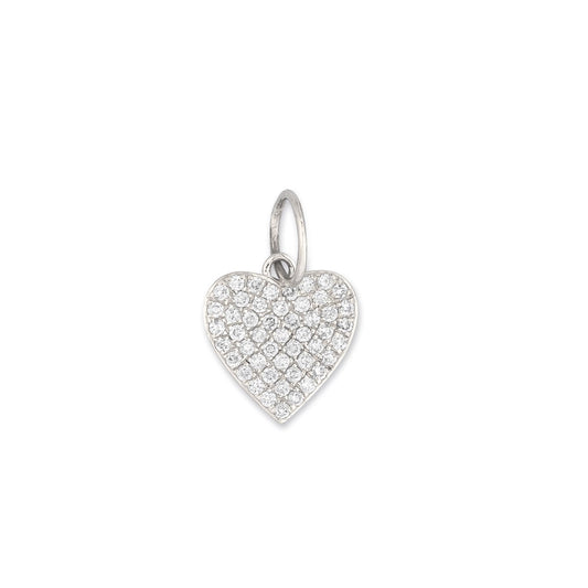 White Gold and Diamond Heart Charm