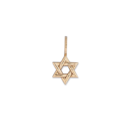 Yellow Gold Star of David Charm