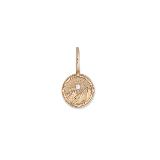 Yellow Gold Diamond Aspen Mountain Charm