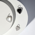 Load image into Gallery viewer, White Gold Diamond and Black Onyx Chubby Heart Charm
