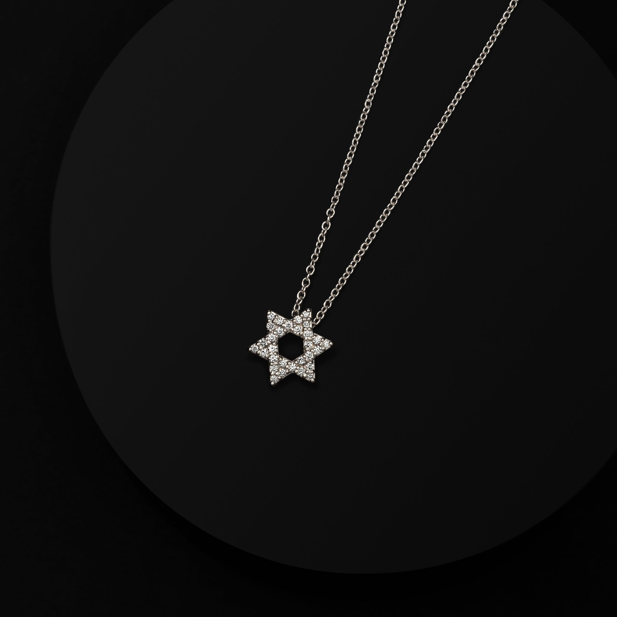 White Gold Diamond Star of David Pendant