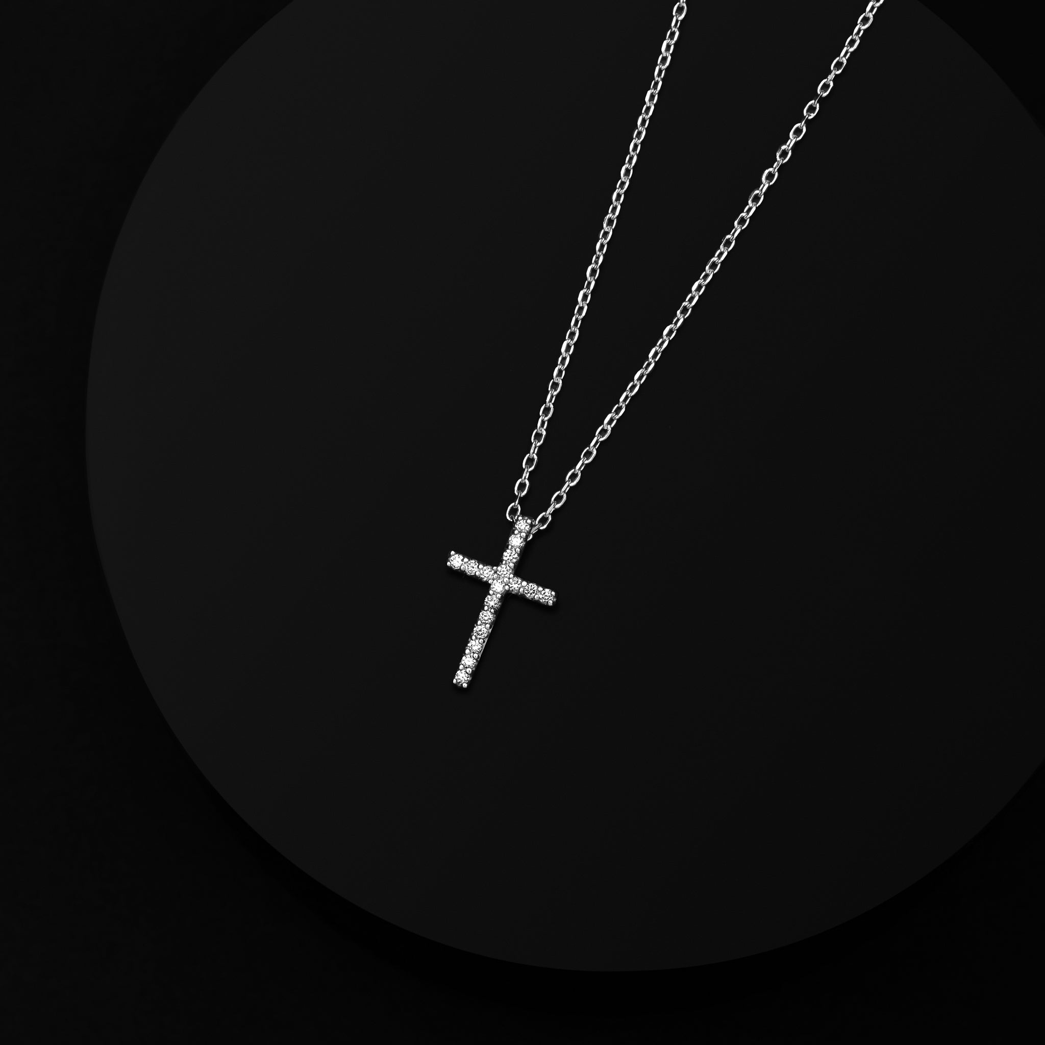 White Gold Diamond Cross Pendant