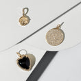 Load image into Gallery viewer, Yellow Gold Diamond and Black Onyx Chubby Heart Charm
