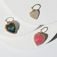 Load image into Gallery viewer, Yellow Gold Diamond and Labradorite Chubby Heart Charm
