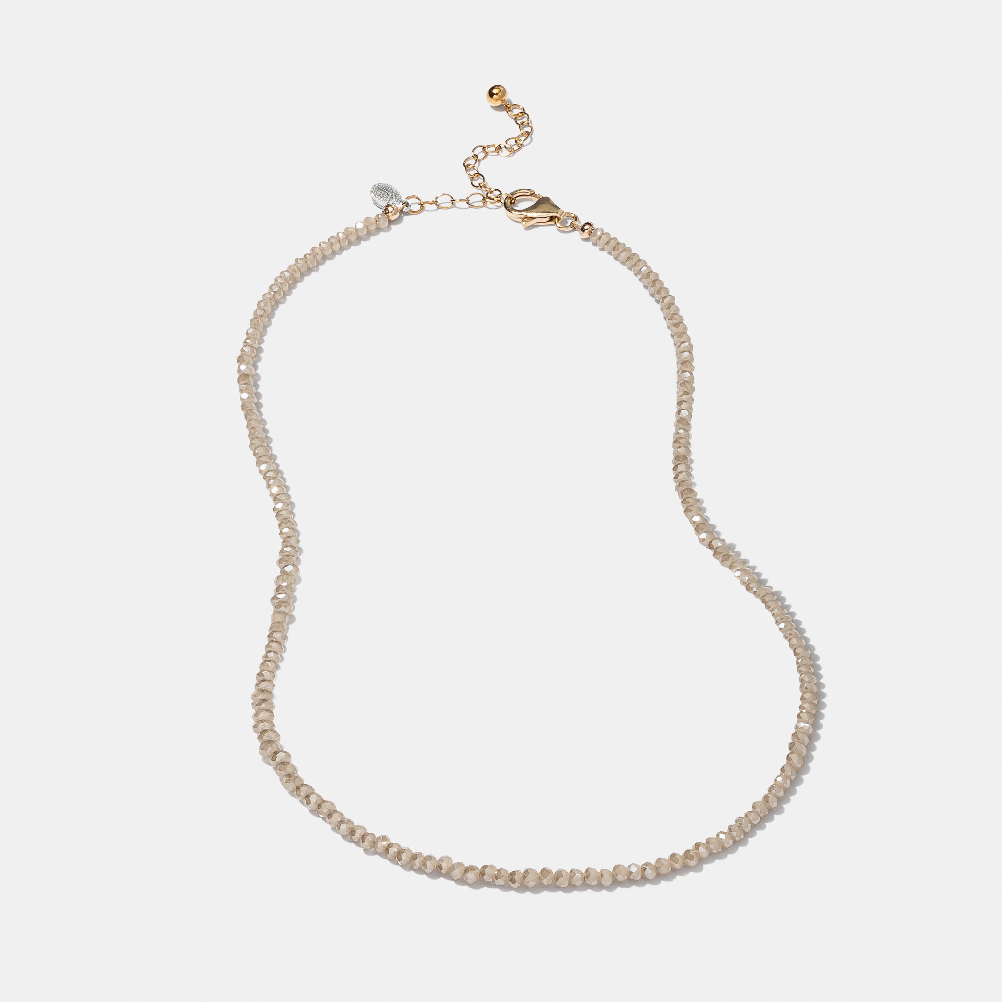 2mm Champagne Quartz Beaded Necklace