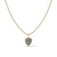 Load image into Gallery viewer, Yellow Gold Diamond and Labradorite Chubby Heart Charm
