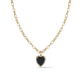 Load image into Gallery viewer, Yellow Gold Diamond and Black Onyx Chubby Heart Charm
