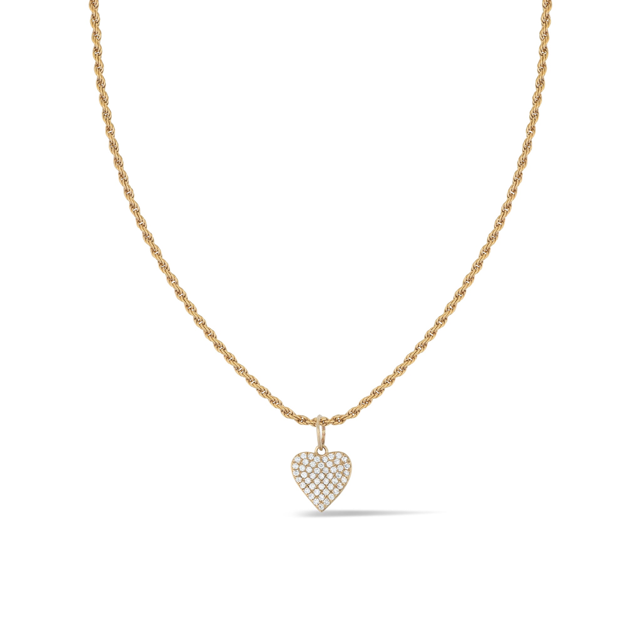 Yellow Gold Diamond Heart Charm