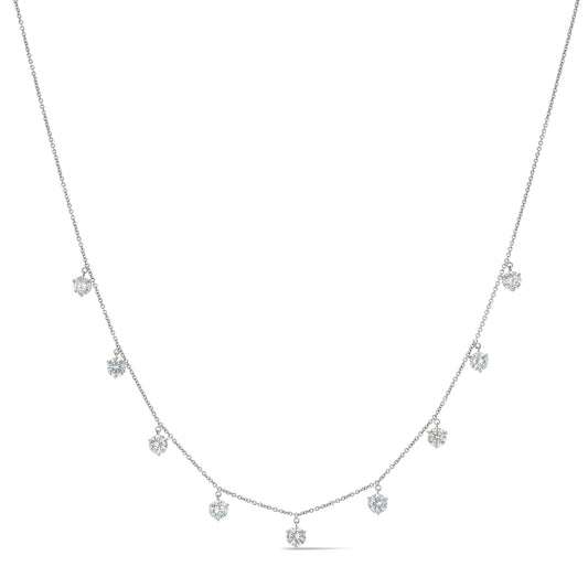 18 Karat White Gold Aspen Air Diamond Droplet Necklace