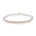 Load image into Gallery viewer, 2mm Sheer Lavender Quartz and Yellow Gold Diamond Bar Bracelet
