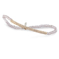 Load image into Gallery viewer, 2mm Sheer Lavender Quartz and Yellow Gold Diamond Bar Bracelet
