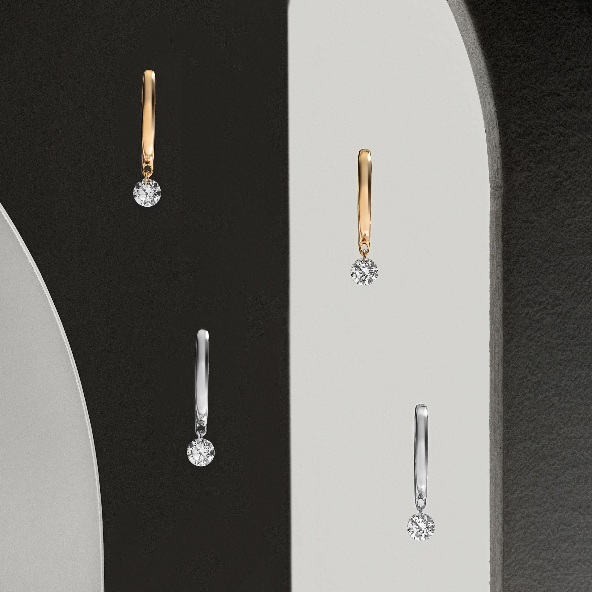 Aspen Air Single Diamond Hinge Hoops