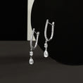 Load image into Gallery viewer, 18 Karat White Gold Aspen Air Double Diamond Drop Earrings
