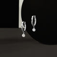 Load image into Gallery viewer, Round Aspen Air Single Diamond 12mm Hoops
