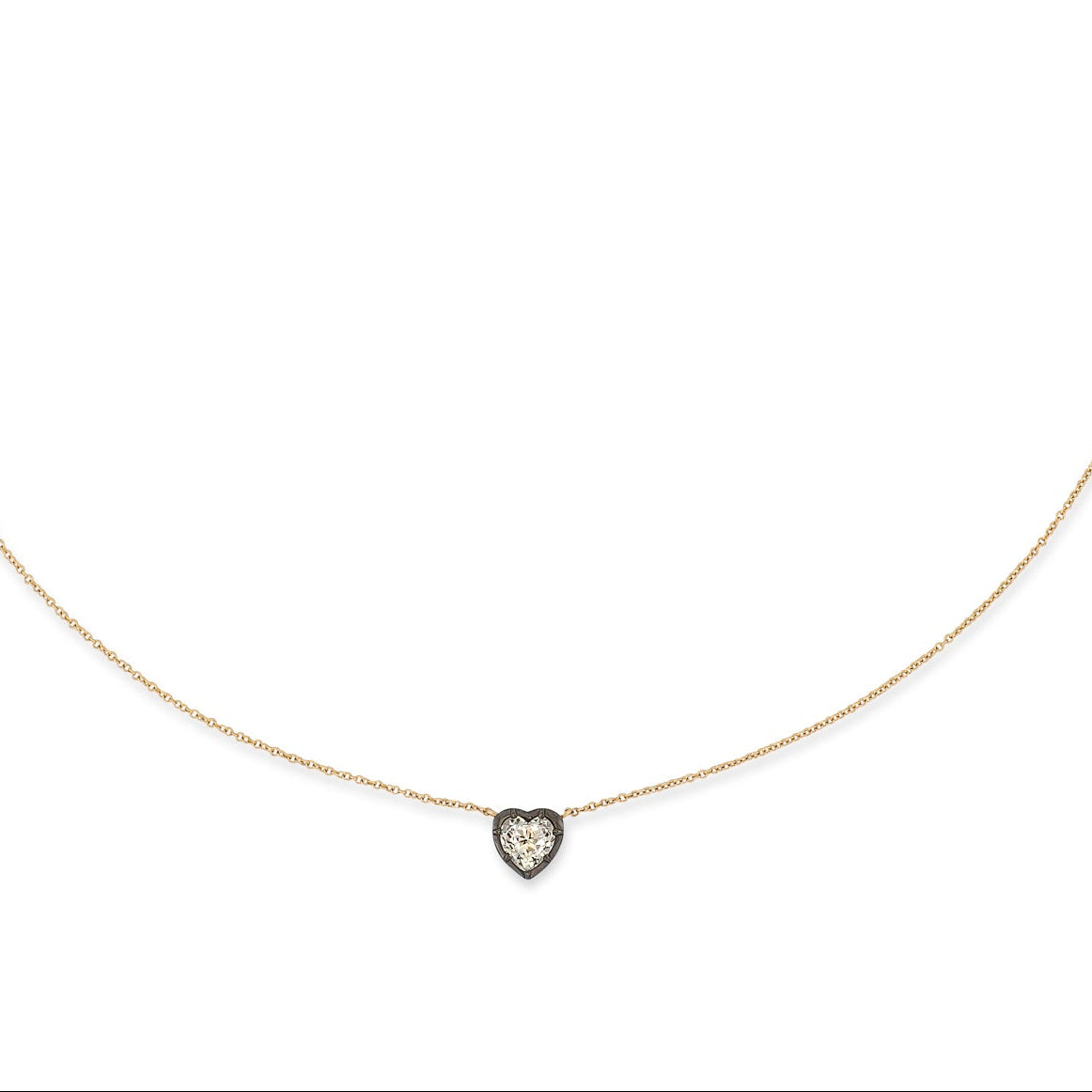 14 Karat Yellow Gold White Topaz Heart With Rhodium Halo Pendant