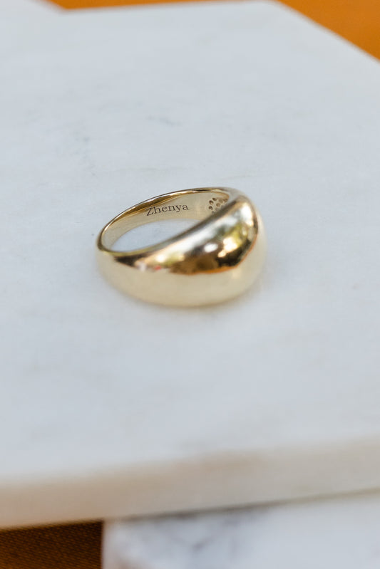 14 Karat Gold Dome 12mm Ring