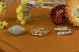 14 Karat Yellow Gold and Diamond Bypass Ring