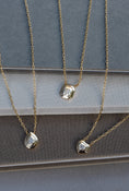 Load image into Gallery viewer, 14 Karat Yellow Gold Mirror Diamond Emerald Pendant
