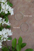 Load image into Gallery viewer, 18 Karat White Gold Diamond Oval Hoops
