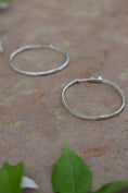 Load image into Gallery viewer, 18 Karat White Gold Diamond Oval Hoops
