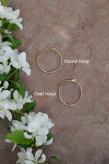 18 Karat Yellow Gold Diamond Round Hoops