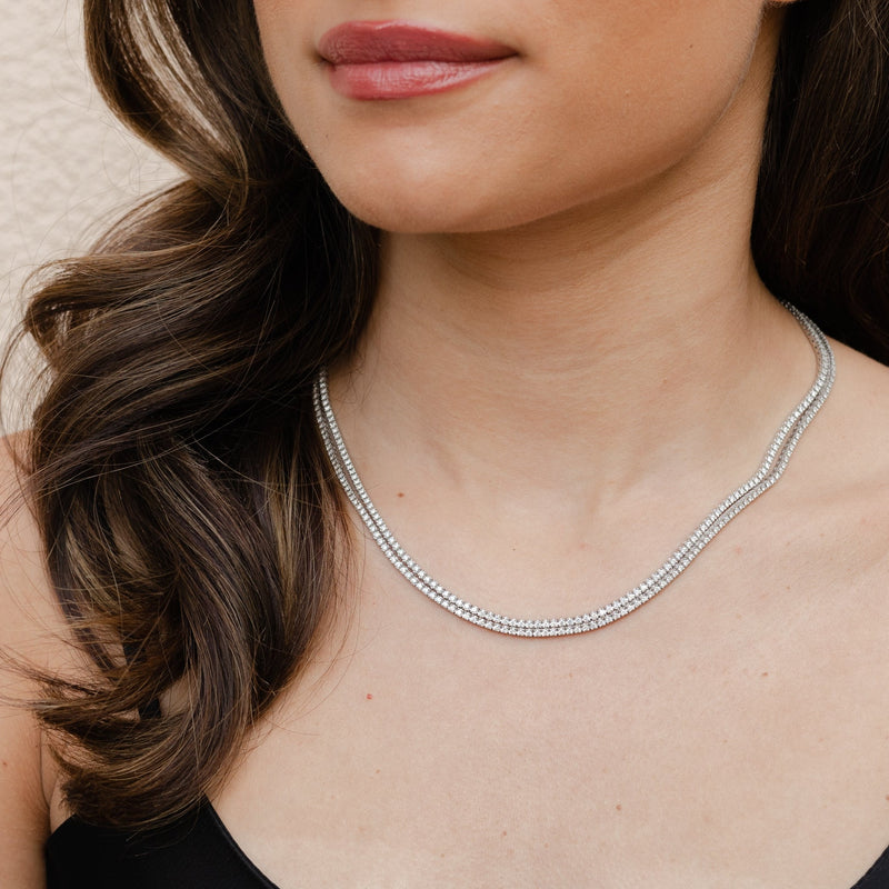 All The Way White Gold 7.50cts Diamond 36" Tennis Necklace