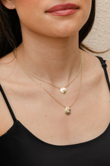 14 Karat Yellow Gold Mirror Diamond Heart Pendant