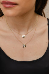 14 Karat Yellow Gold Mirror Diamond Heart Pendant
