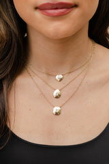 14 Karat Yellow Gold Mirror Diamond Pear Pendant