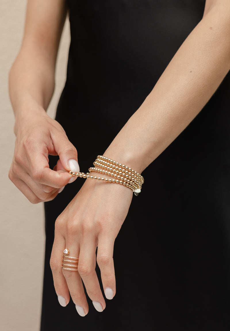 4mm Gold Filled Ball Beaded Bracelet