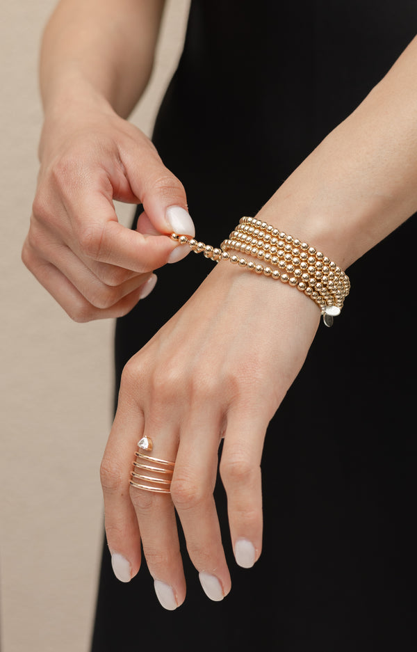 4mm Gold Filled Ball Beaded Bracelet