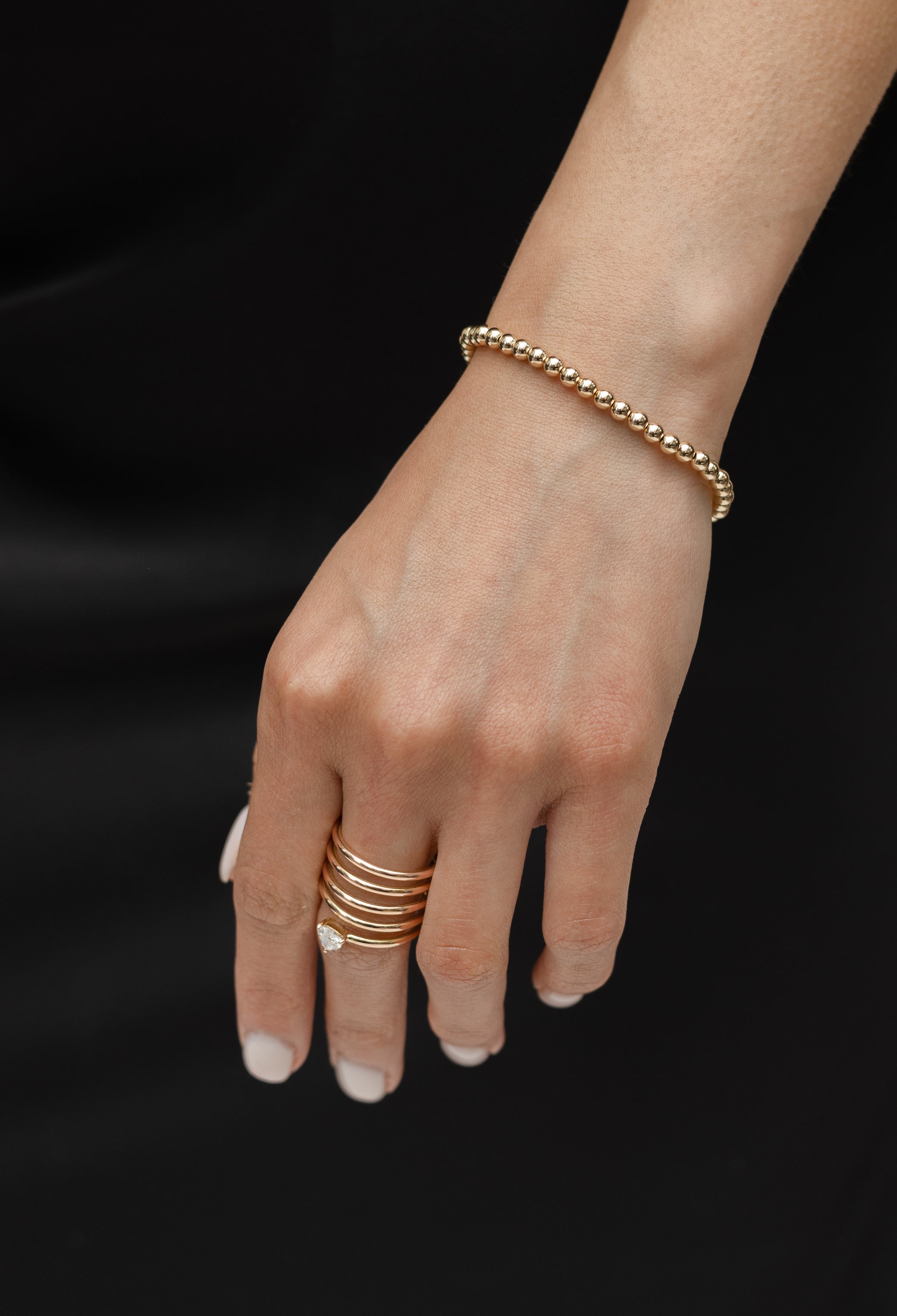 4mm Gold Filled Ball Beaded Bracelet – RACHEL LYNN CHICAGO