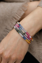 4mm Rainbow Sapphire Beaded Bracelet