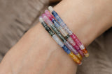 4mm Rainbow Sapphire Beaded Bracelet