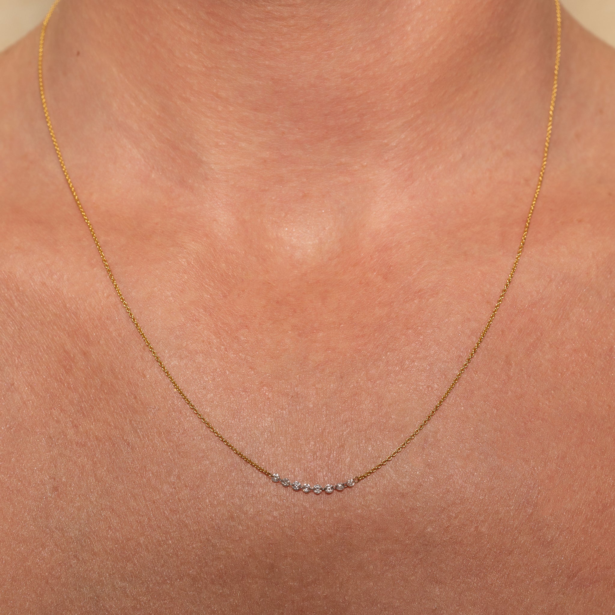 18 Karat Yellow Gold Aspen Air Eight Diamond Necklace