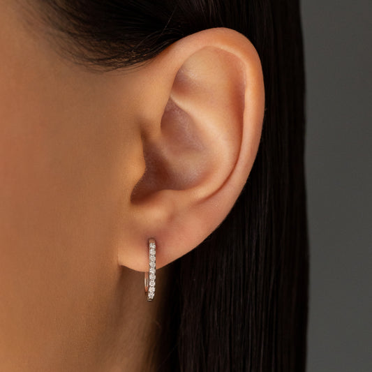 Rectangle 15mm Diamond Hoops