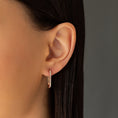 Load image into Gallery viewer, Rectangle 20mm White Sapphire Hoops
