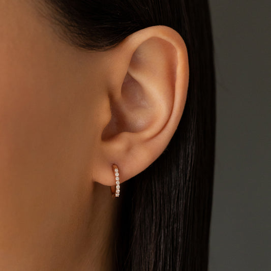 Rectangle 12mm Diamond Hoops