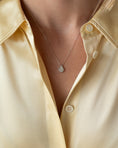 Load image into Gallery viewer, White Gold Pave Diamond Slide Large Pear Necklace
