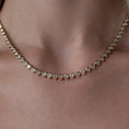 Load image into Gallery viewer, Yellow Gold Bezel Set 10.00cts Full Cut Diamond Heart 17.00" Tennis Necklace
