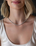 Load image into Gallery viewer, White Gold Bezel Set 10.00cts Full Cut Diamond Heart 17.00" Tennis Necklace
