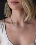 Load image into Gallery viewer, White Gold All The Way Scalloped Diamond 6.25cts Tennis Necklace

