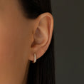 Load image into Gallery viewer, Three Row Pave Diamond 10mm Hoops
