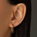 Load image into Gallery viewer, Rectangle 20mm Garnet Hoops
