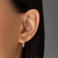 Load image into Gallery viewer, Rectangle 15mm Diamond Hoops
