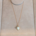 Load image into Gallery viewer, Yellow Gold Diamond and Green Chalcedony Chubby Heart Charm
