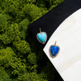 Load image into Gallery viewer, Yellow Gold Diamond and Turquoise Chubby Heart Charm
