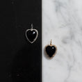 Load image into Gallery viewer, Yellow Gold Diamond and Black Onyx Chubby Heart Charm
