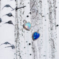 Load image into Gallery viewer, White Gold Diamond and Blue Fire Opal Chubby Heart Charm
