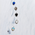 Load image into Gallery viewer, White Gold Diamond and Blue Fire Opal Chubby Heart Charm
